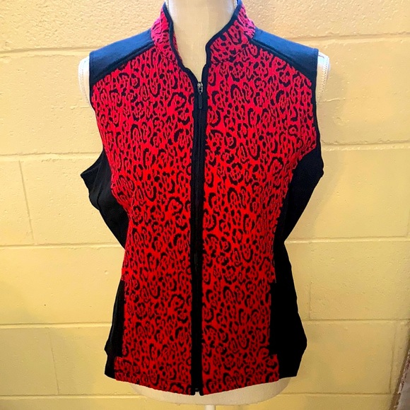 Ruby Rd. Favorites Red Leopard print vest - Picture 2 of 7